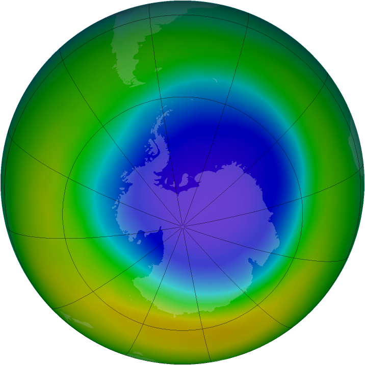 Antarctic ozone map for October 2005